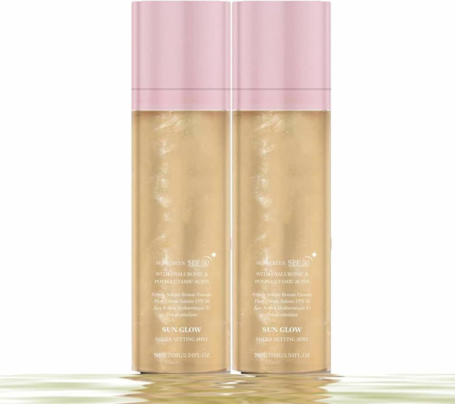 Generic SPF 50 Sheer Sunscreen Mist – Broad Spectrum Shimmering Body Oil, Hydrating Glow Spray for Face & Body, Reef-Safe, Non-Greasy, Makeup-Friendly Fast-Absorbing Formula