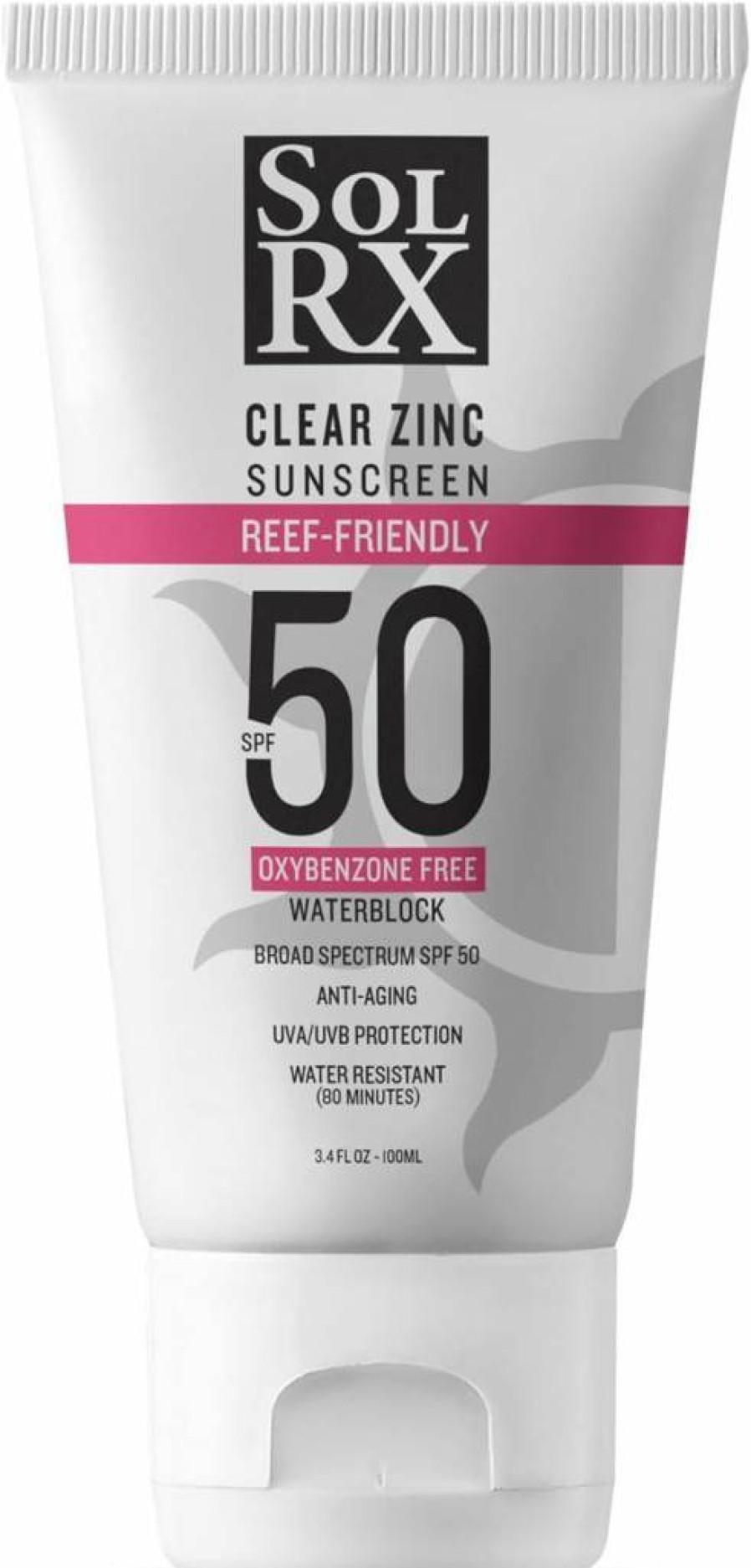 SolRX Mineral+ SPF 50 Zinc Oxide Sunscreen for Face & Body – Water Resistant, Reef Safe, Broad Spectrum Protection