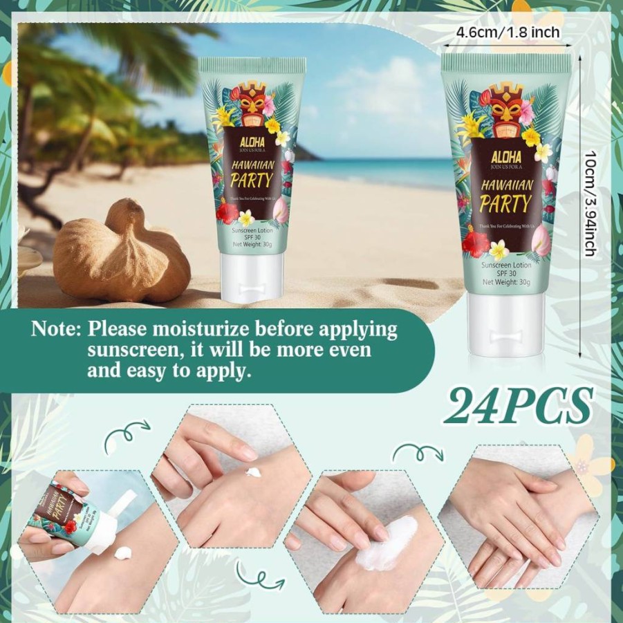 Dansib 24-Pack Mini SPF 30 Sunscreen Lotion Travel Size (1Oz) - Water Resistant, Bulk Sunscreen for Wedding Party Favors, Summer Vacation, Thank You Gifts (Skin Color Cream)