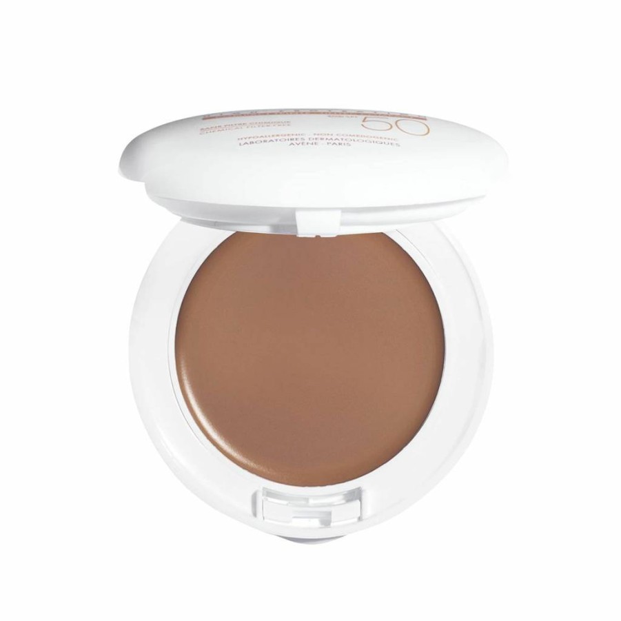 Eau Thermale Avene Mineral Tinted Compact SPF 50 - Oil-Free, Fragrance-Free, Water-Resistant Sunscreen with Blue Light & Broad Spectrum UVA/UVB Protection - 0.35 Oz