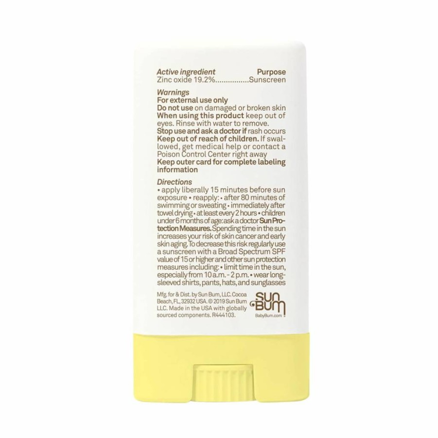 Sun Bum Baby Bum Mineral SPF 50 Sunscreen Stick - Fragrance-Free, Sensitive Skin Safe, UVA/UVB Protection, Travel Size 0.45 Oz, Hawaii 104 Act Compliant