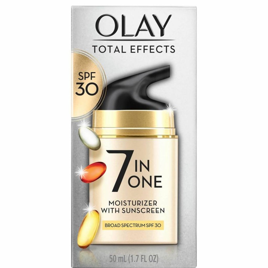 Procter & Gamble Olay Total Effects Anti-Aging Facial Moisturizer with SPF 30 for Dry Skin – Minimizes Pores, 7-in-1 Hydration, 1.7 Oz