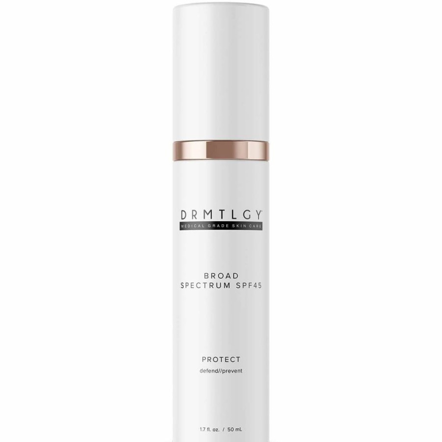 DRMTLGY SPF 45 Oil-Free Zinc Oxide Sunscreen for Sensitive & Acne-Prone Skin – Lightweight Anti-Aging Face Moisturizer with Broad Spectrum Protection, Non-Greasy & FSA/HSA Eligible (1.7 Oz)