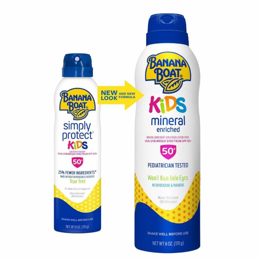 Banana Boat Kids Mineral Sunscreen Lotion SPF 50+, Tear-Free, Hypoallergenic, 6 oz – Gentle & Safe for Sensitive Skin