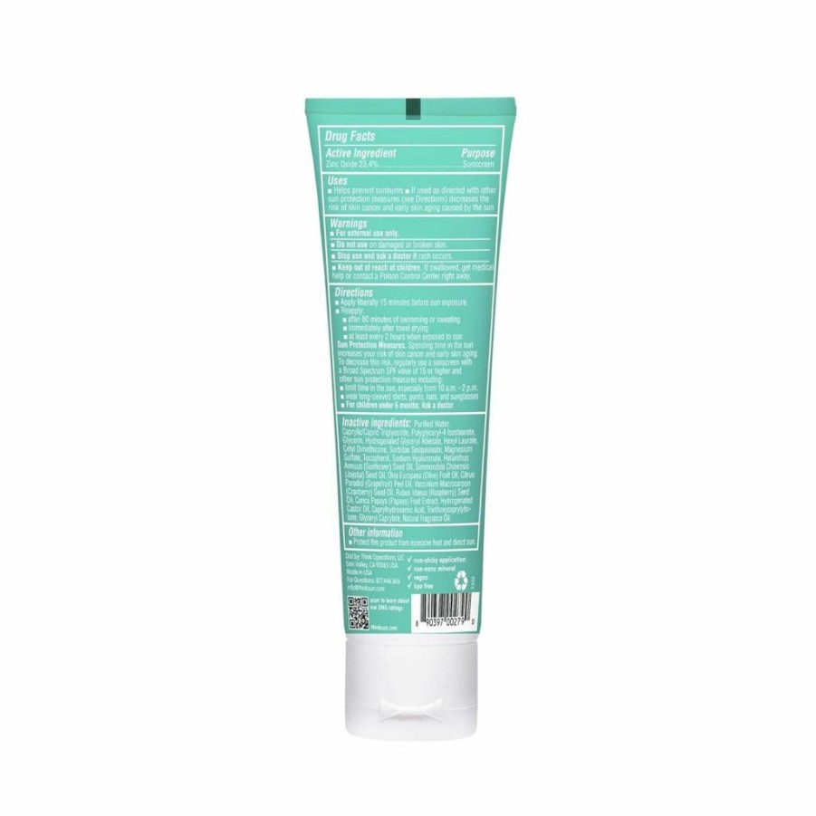 THINK Kids Mineral Sunscreen SPF 50+ 3oz - Natural, Water Resistant, Reef Safe, Broad Spectrum UVA/UVB Protection for Children