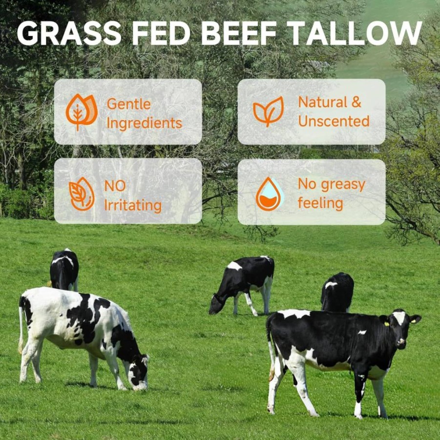 MKZEA Natural Grass-Fed Tallow Sunscreen for Face – Reef Safe, Non-Greasy, Deep Hydration, No White Cast, Suitable for All Skin Types
