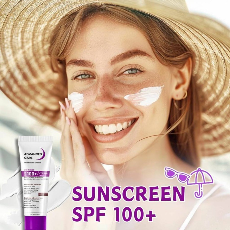 ASMAYSA 2 Pack SPF 100 Sunscreen Lotion - Waterproof Broad Spectrum Sunblock for Face & Body, Outdoor Sports Protection for Men & Women, 80G Each