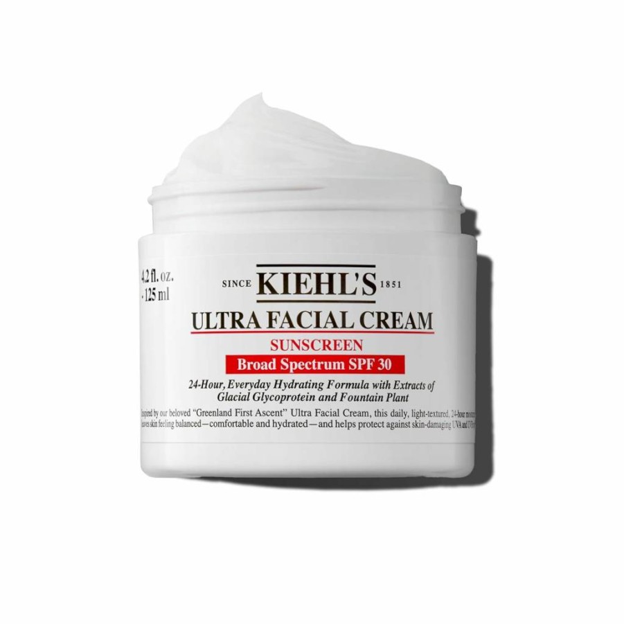 Kiehl's Ultra Facial Cream SPF 30 - Daily Moisturizer for All Skin Types, 24-Hour Hydration, Non-Greasy & Fast-Absorbing with Glacial Glycoprotein & UV Protection