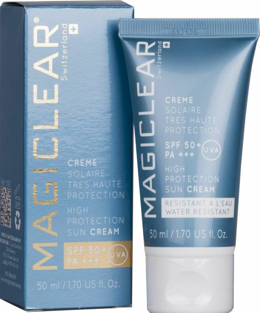 MAGICLEAR Luxury Mineral Sunscreen SPF 50 PA+++ for Sensitive Skin – Waterproof, Hypoallergenic, Organic Moisturizer with Zinc Oxide – Natural Swiss Sunblock 1.7 Oz