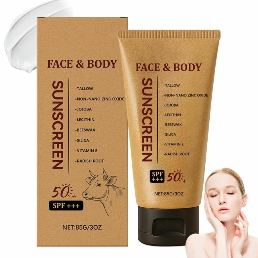 Tardiy Organic Tallow Sunscreen SPF 50 - Natural Mineral Sunscreen for Face & Body, Non-Greasy, All Skin Types