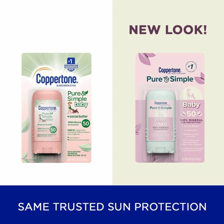 Amazon Pure & Simple Baby Mineral Sunscreen Stick SPF 50, Zinc Oxide Face & Body Sunblock for Infants, Water-Resistant, Hypoallergenic, 0.49 Oz Travel-Friendly Stick