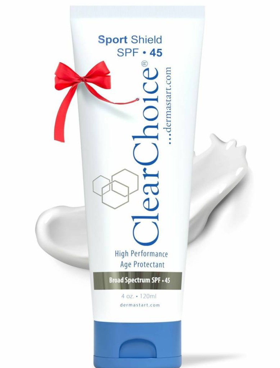 Clear Choice Oil-Free Facial Sunscreen SPF 45 with Zinc Oxide, Broad Spectrum, Water-Resistant, Reef-Safe & No White Cast, 4oz – Dermatologist Recommended