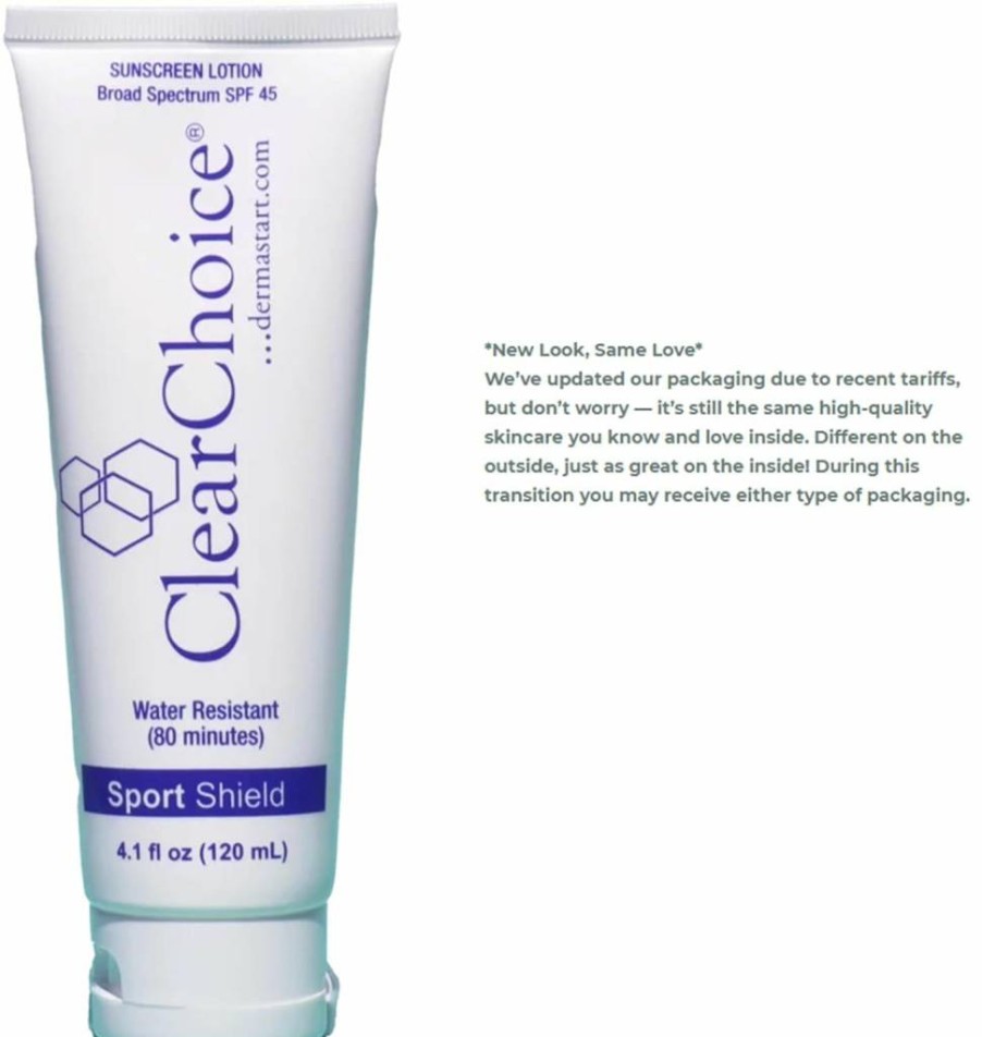 Clear Choice Oil-Free Facial Sunscreen SPF 45 with Zinc Oxide, Broad Spectrum, Water-Resistant, Reef-Safe & No White Cast, 4oz – Dermatologist Recommended