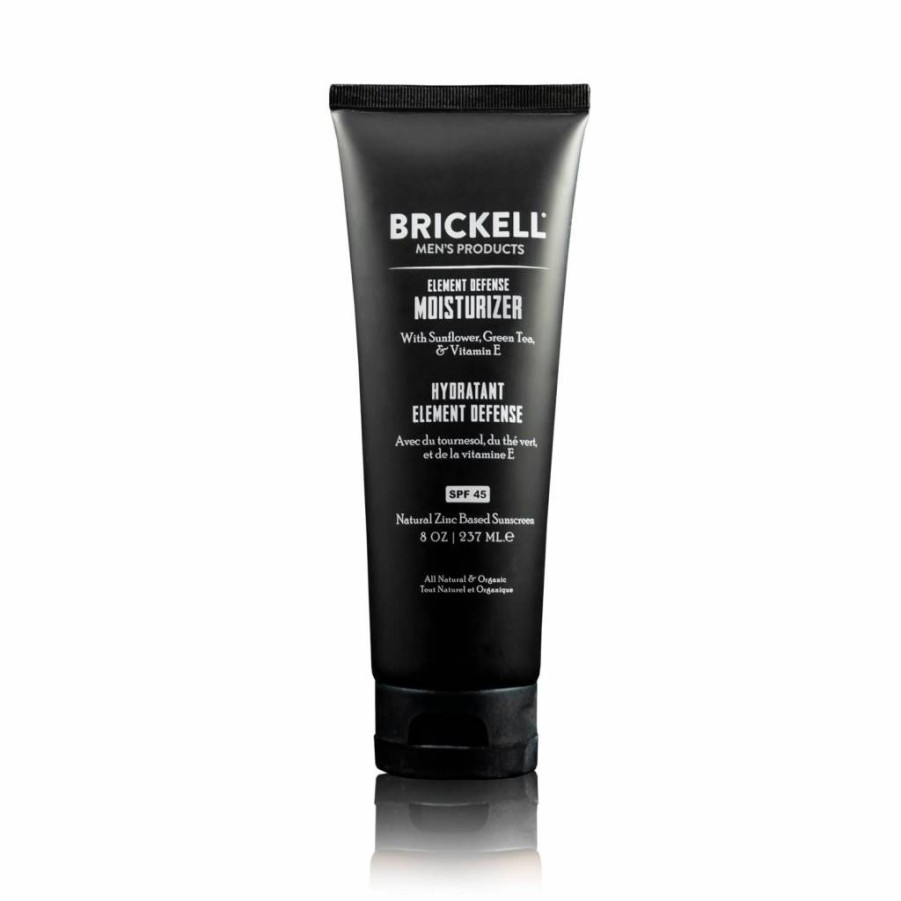 Brickell Men's Element Defense SPF 45 Moisturizer – Natural & Organic Zinc Oxide Mineral Sunscreen for Men, UVA/UVB Protection, Hydrating Unscented Face Lotion, 8 oz