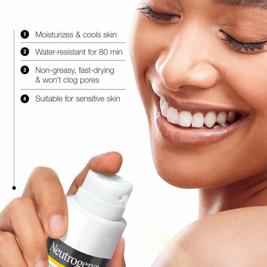 Neutrogena Clear Body SPF 50 Sunscreen Spray for Oily Skin, Broad Spectrum, Non-Greasy, Non-Comedogenic, Oxybenzone-Free, 5 oz, Moisturizing & Cooling