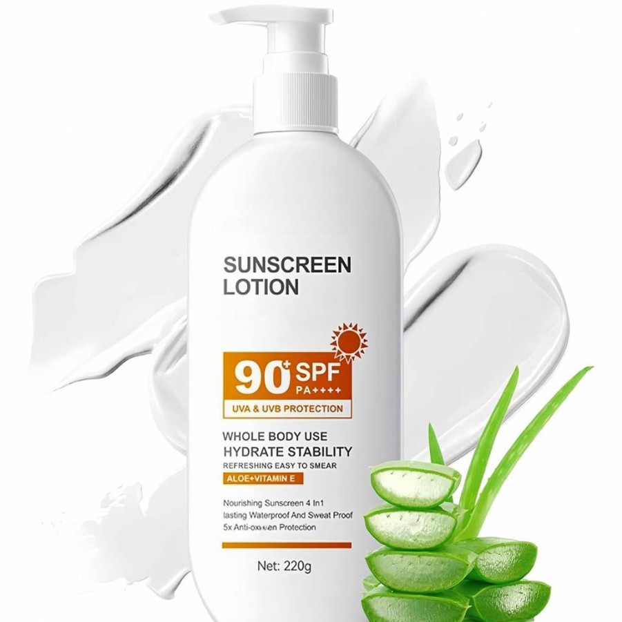 ASMAYSA SPF 90 Sunscreen for Face & Body – 220g Large Capacity, Water-Resistant, Moisturizing Sunscreen for Outdoor Sports & Travel