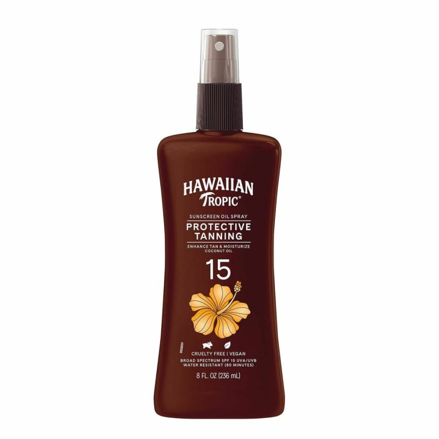 Hawaiian Tropic SPF 25 Tanning Oil Spray, 8 Fl Oz - Moisturizing Sun Protection for a Natural Glow