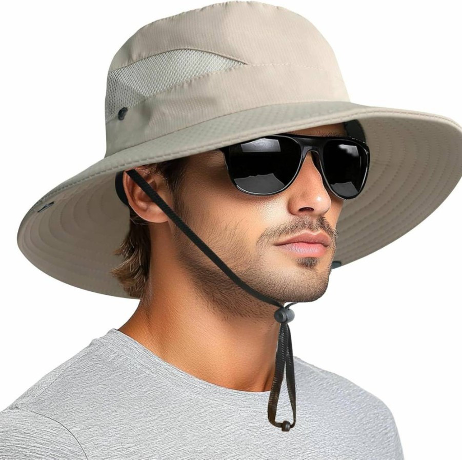 PFFY Sun Bucket Hat for Men & Women – 3" Wide Brim UPF 50+ UV Protection for Fishing, Beach & Outdoor Activities