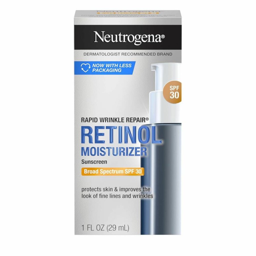 Neutrogena Rapid Wrinkle Repair Retinol Moisturizer with SPF 30, Anti-Aging Face Cream for Fine Lines & Wrinkles, Hyaluronic Acid & Retinol Treatment, 1 oz