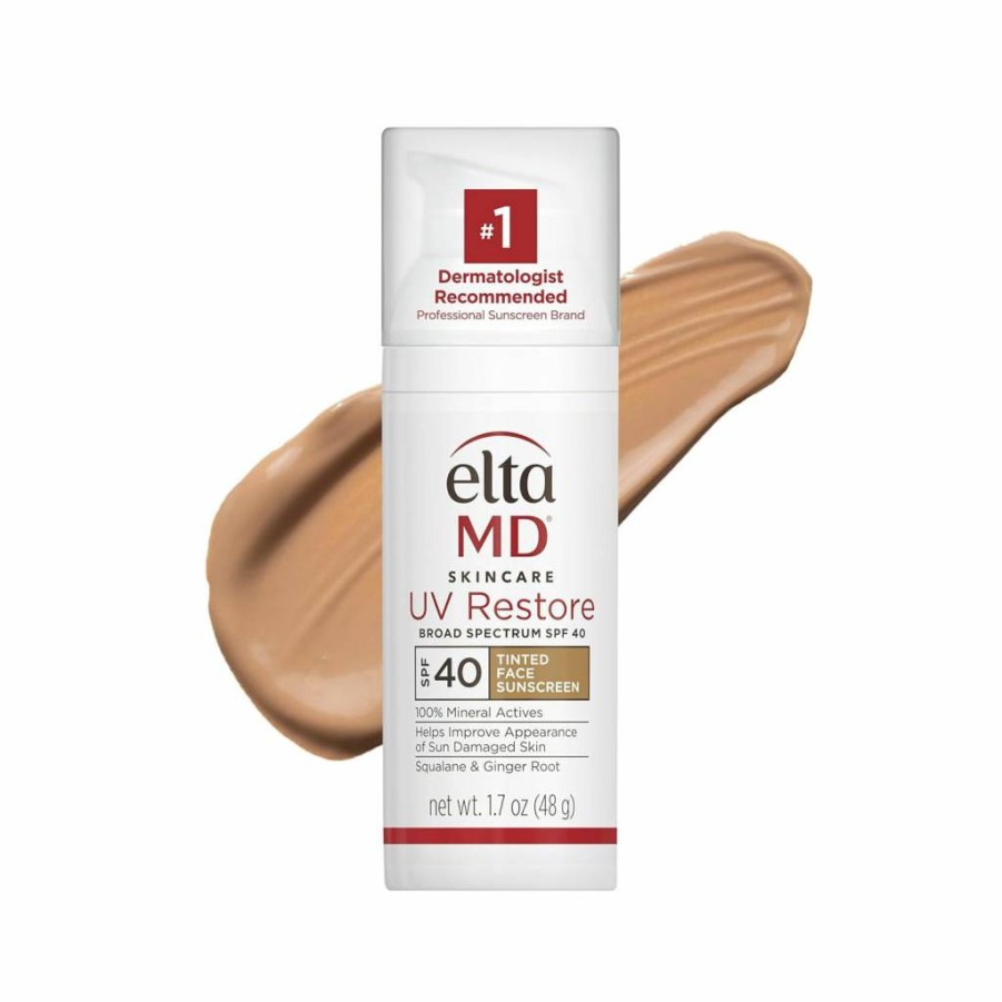 Amazon EltaMD UV Restore SPF 40 Mineral Sunscreen – Zinc Oxide Face Sunscreen for Sun Damage Repair & Anti-Aging