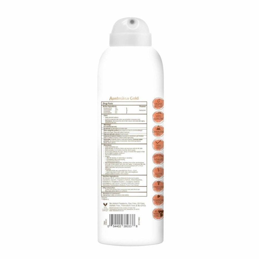 Australian Gold Botanical SPF 50 Natural Sunscreen Spray - Broad Spectrum Sunblock with Antioxidants, Native Australian Ingredients, Citrus Oasis Scent, 6 Fl Oz