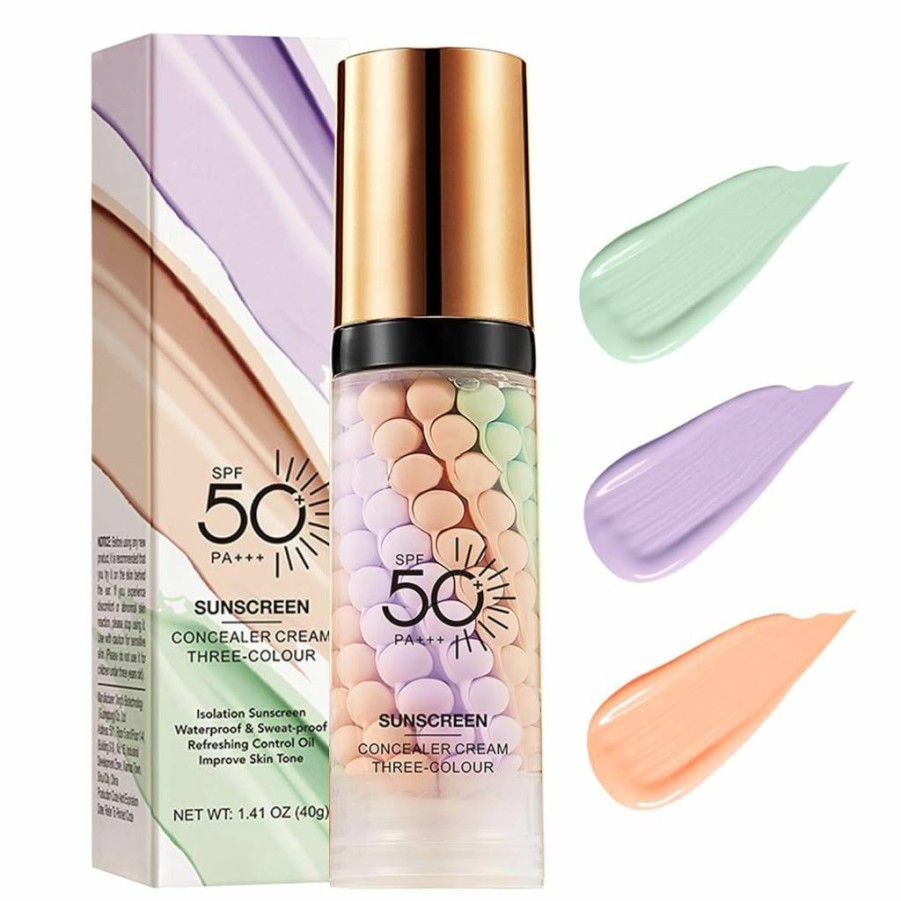 Xiuxixu 3-in-1 Face Primer with SPF 50, Color Corrector & Oil Control – Blur Imperfections, Moisturize & Even Skin Tone for Radiant Makeup Base