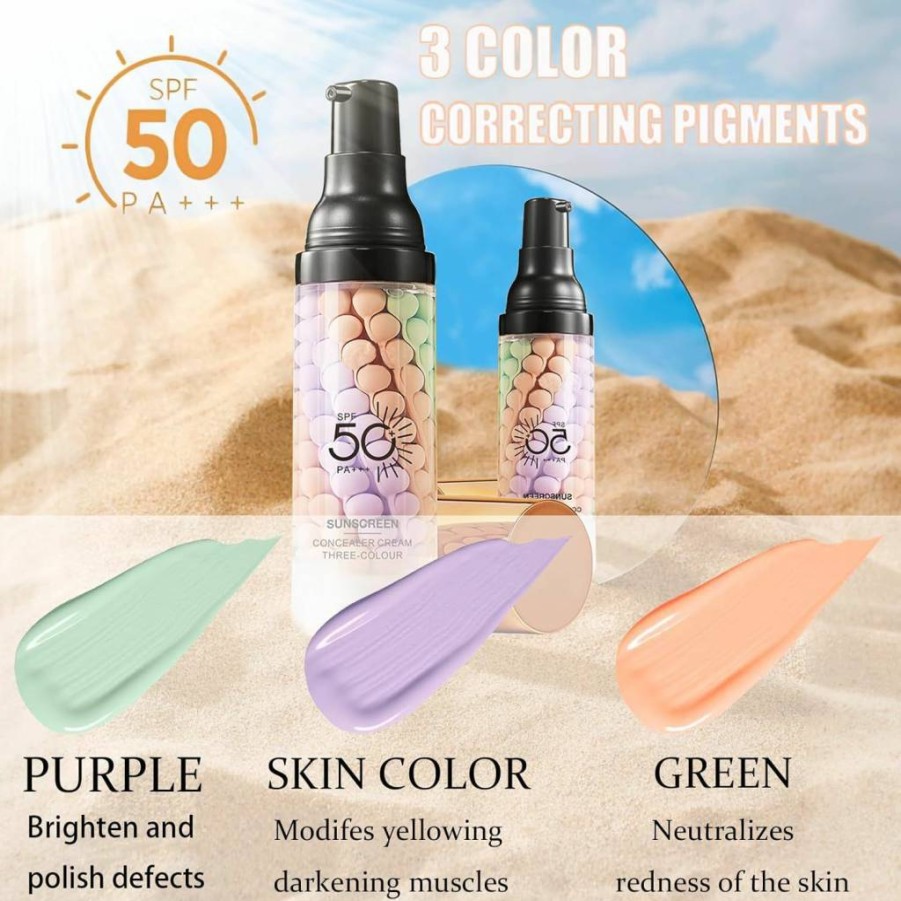 Xiuxixu 3-in-1 Face Primer with SPF 50, Color Corrector & Oil Control – Blur Imperfections, Moisturize & Even Skin Tone for Radiant Makeup Base