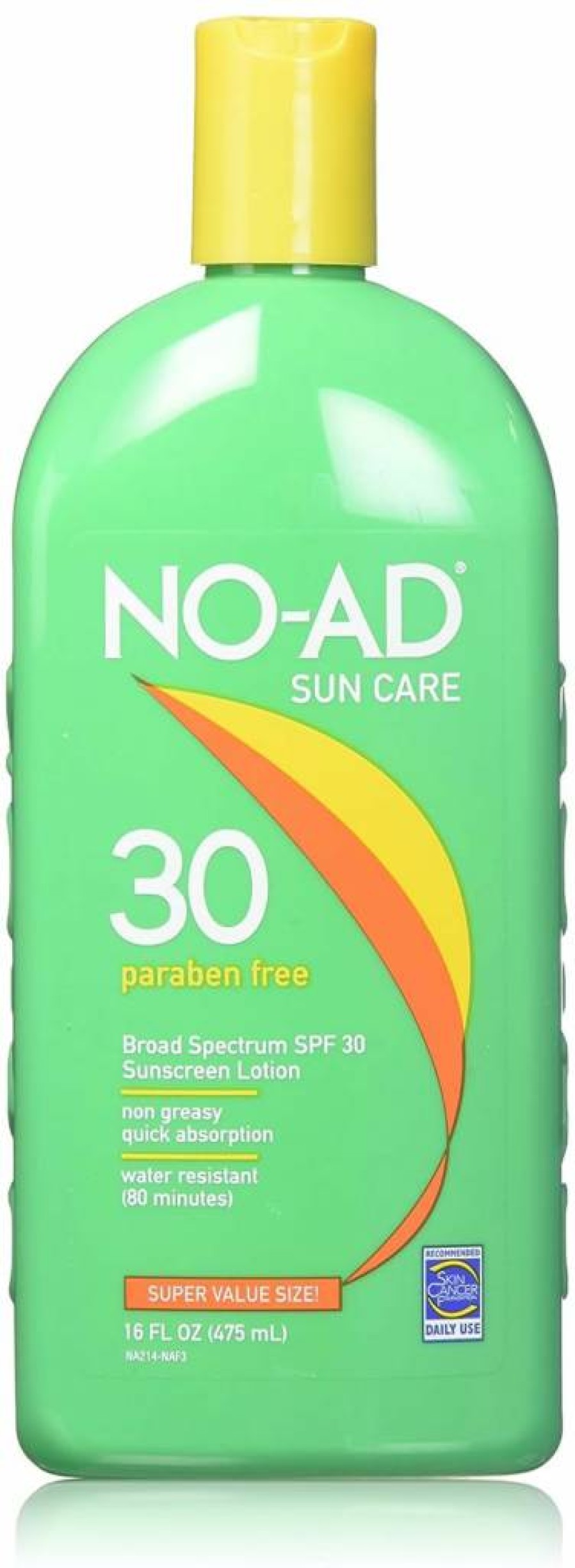 NO-AD SPF 30 Sunscreen Lotion 2-Pack (16 Fl Oz Each) – Broad Spectrum UVA/UVB Protection, Water-Resistant, Fragrance-Free