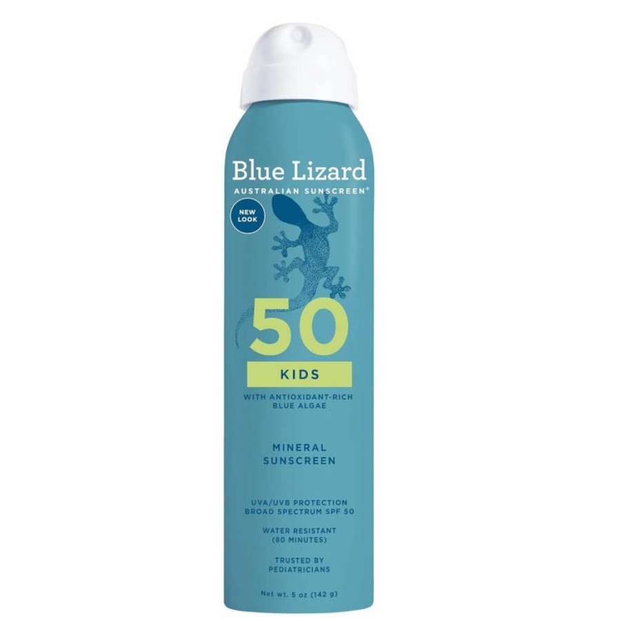 BLUE LIZARD Kids Mineral Sunscreen Spray SPF 50+ Broad Spectrum UVA UVB Protection Water Resistant Zinc Oxide 5 oz