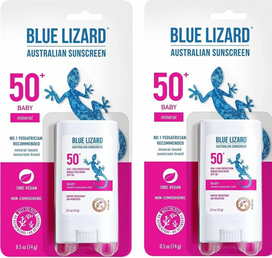 BLUE LIZARD Baby Mineral Sunscreen Stick SPF 50+ with Zinc Oxide, Water Resistant, Fragrance-Free UVA/UVB Protection, 0.5 Oz