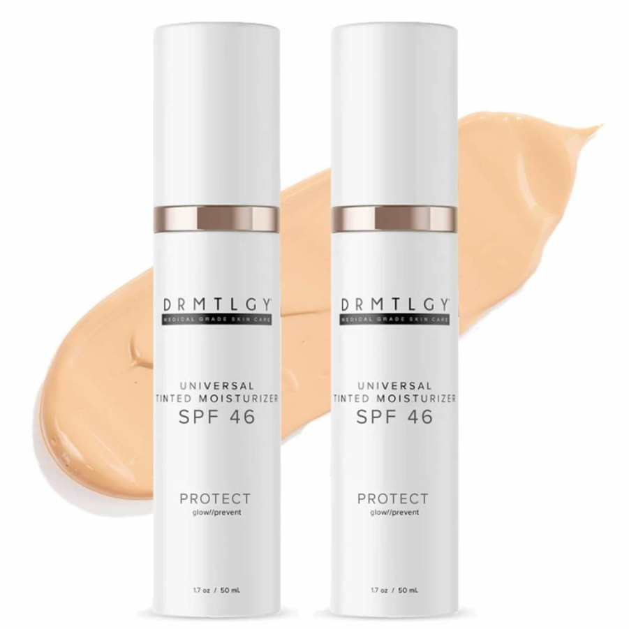 DRMTLGY Tinted Moisturizer with SPF 46 – Broad Spectrum Sunscreen, Hydrating Anti-Aging Makeup, Lightweight Face Coverage, FSA/HSA Eligible (1.7 Oz)