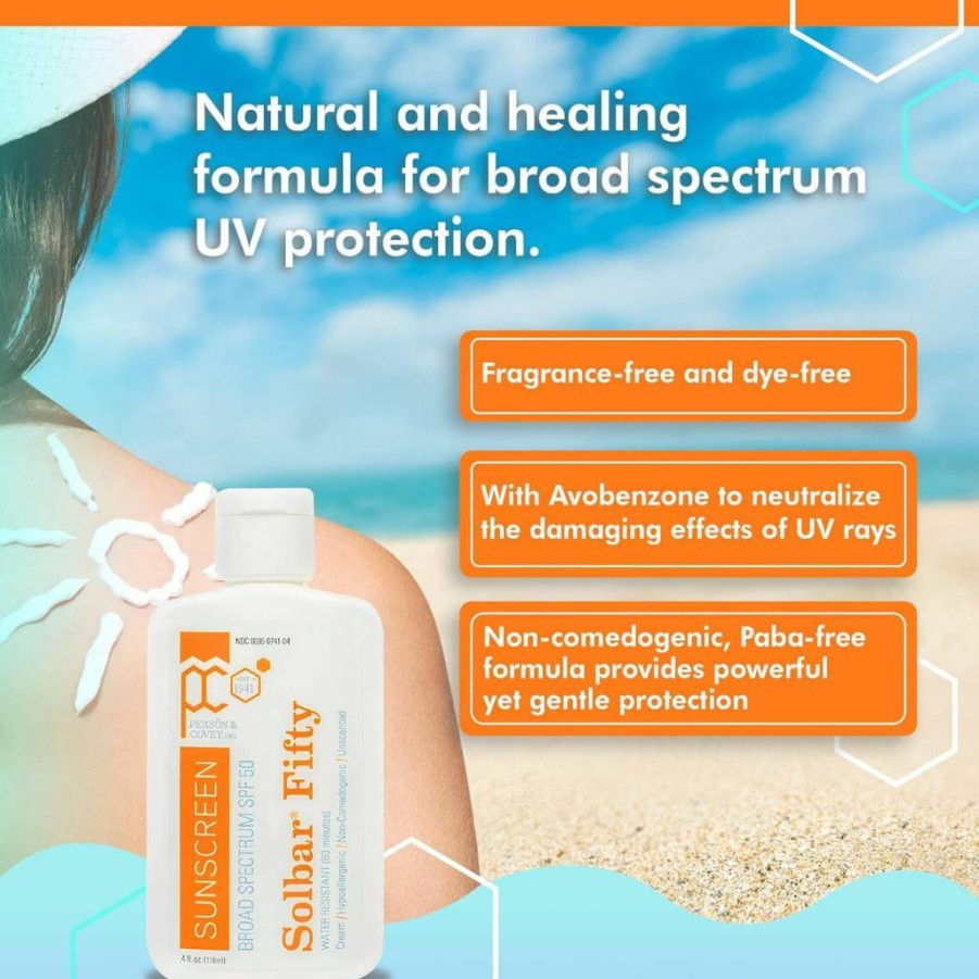 Solbar Fifty SPF 50 Broad Spectrum Sunscreen for Face & Body, Water-Resistant, 4 Fl. Oz.