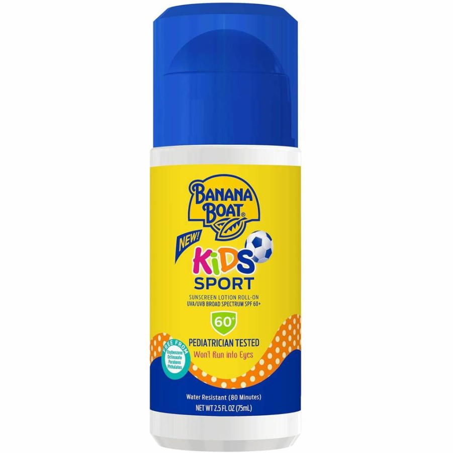 Banana Boat Kids SPF 60 Sunscreen Roll-On – Travel Size 2.5Oz, Water-Resistant Sunblock for Children