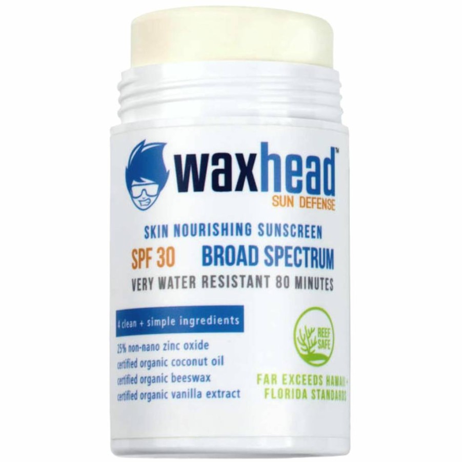 Waxhead Sun Defense Tinted Zinc Oxide Sunscreen SPF 30 - Reef Safe, Waterproof, Non-Toxic Face Sunblock for Swimming, Surfing & Sports, Organic Colored Zinc (2oz Tin, Tinted)