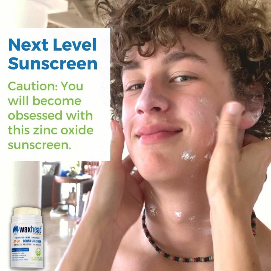 Waxhead Sun Defense Tinted Zinc Oxide Sunscreen SPF 30 - Reef Safe, Waterproof, Non-Toxic Face Sunblock for Swimming, Surfing & Sports, Organic Colored Zinc (2oz Tin, Tinted)