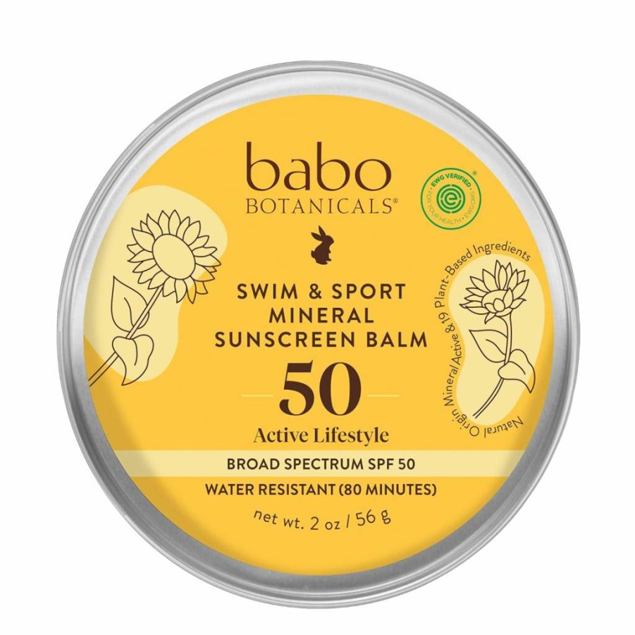 Amazon Babo Botanicals SPF 50 Mineral Sunscreen Balm - Zinc Oxide, Water Resistant, Fragrance-Free for Face & Body - EWG Verified, Cruelty-Free, Dermatologist Tested