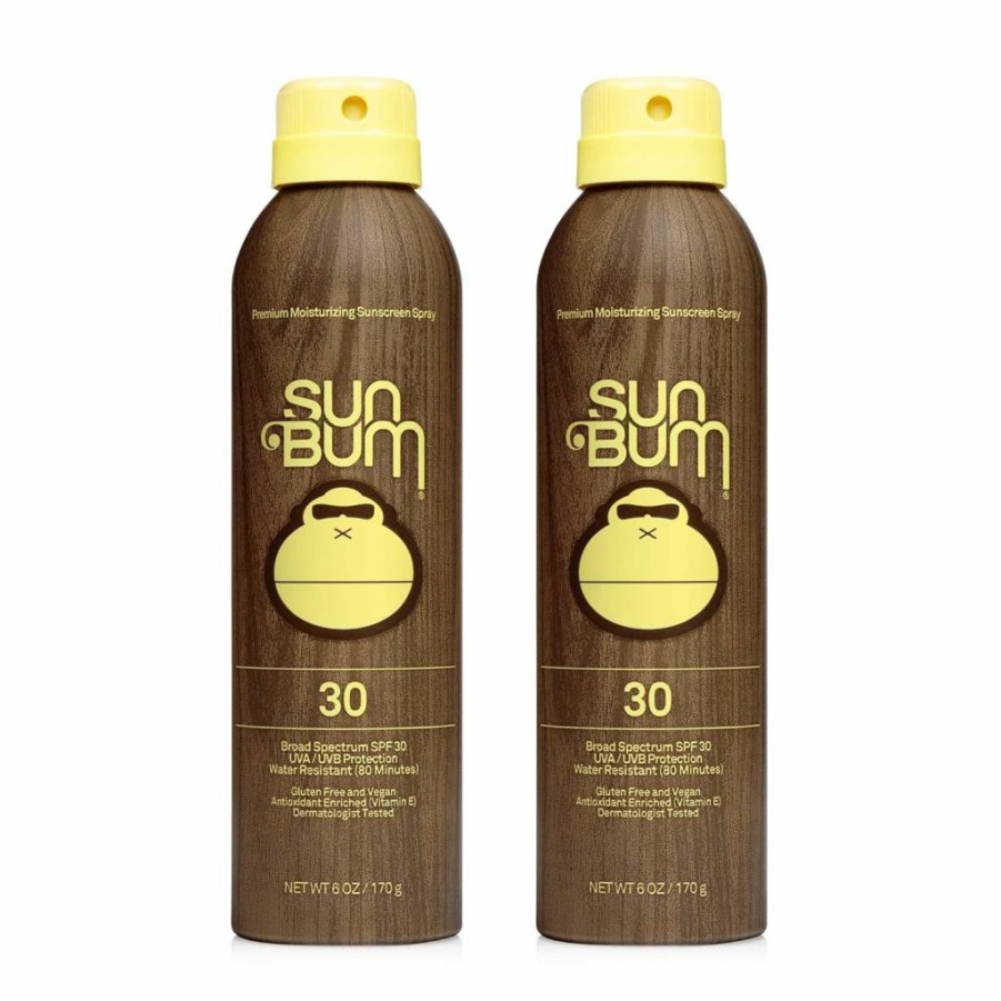 Sun Bum SPF 30 Sunscreen Spray 2 Pack - Vegan, Reef Safe, Broad Spectrum UVA/UVB Protection, Octinoxate & Oxybenzone Free, Moisturizing with Vitamin E