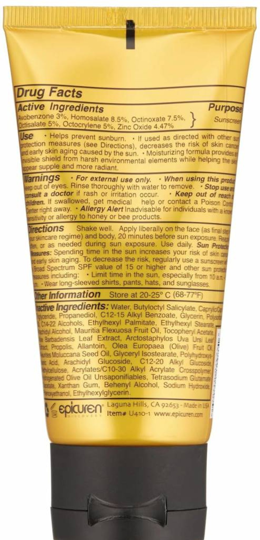 Amazon Propolis Sunscreen SPF 45+ - 2.5 oz, Yellow, Broad Spectrum UVA/UVB Protection, Moisturizing Cream with Antioxidants