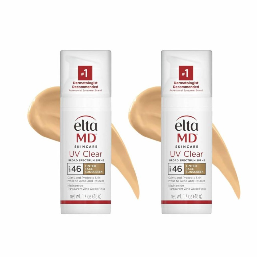 Amazon EltaMD UV Clear Tinted Facial Sunscreen SPF 46, Oil-Free Mineral Sunscreen with Zinc Oxide, Dermatologist Recommended, 1.7 oz Pump for Acne-Prone & Sensitive Skin
