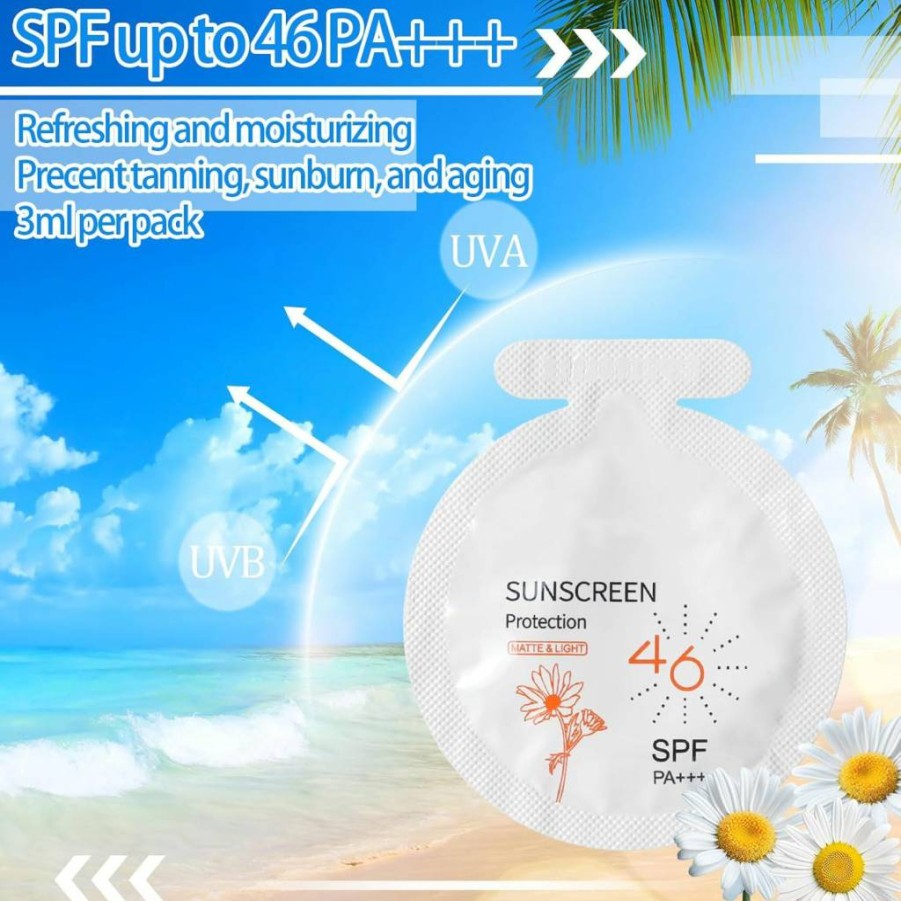 Heigble 100-Pack Mini Sunscreen SPF 46 Travel Size – Bulk Sunscreen Packets for Women, Summer Essentials & Party Favors