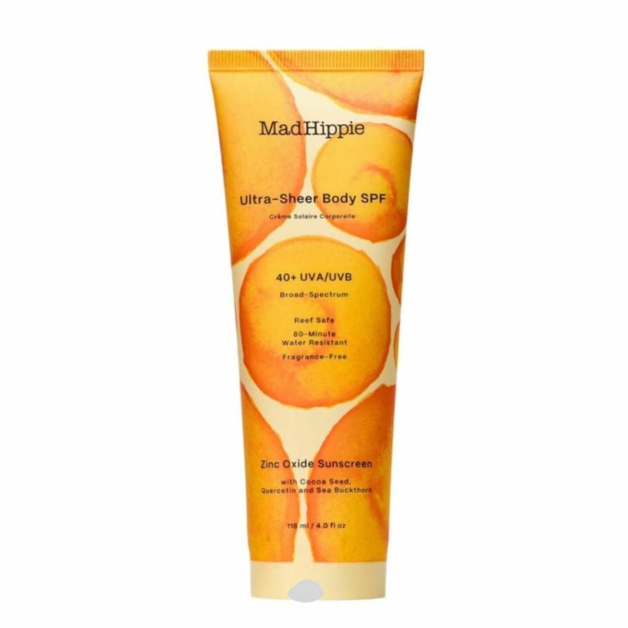 Mad Hippie SPF 40 Mineral Sunscreen Lotion - Fragrance-Free, Reef Safe, Zinc Oxide & Antioxidant Protection, Ultra Sheer, 4 Oz